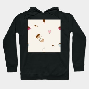 Cute Coffee Cup Pattern Hoodie